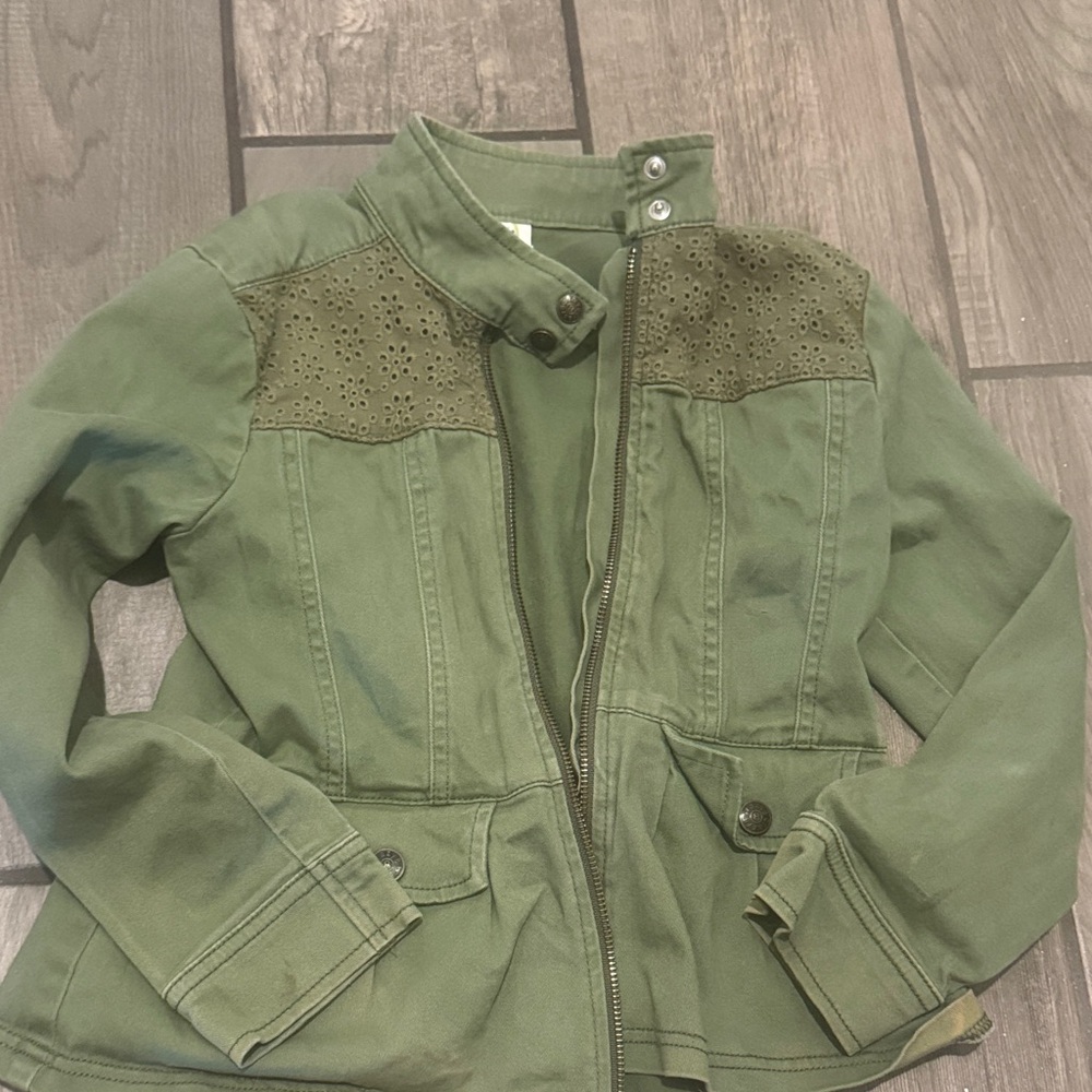Crazy 8 Olive Green Eyelet Yoke Utility Jacket